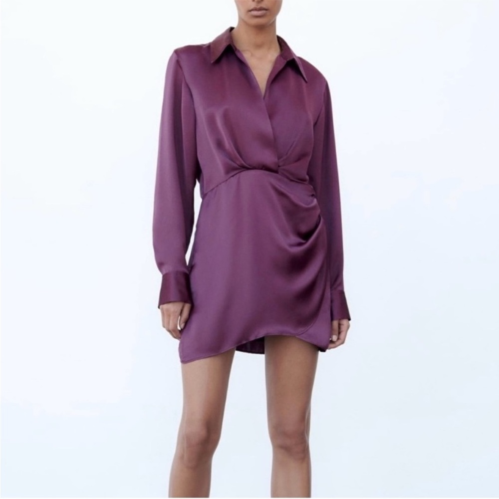 Zara purple satin dress